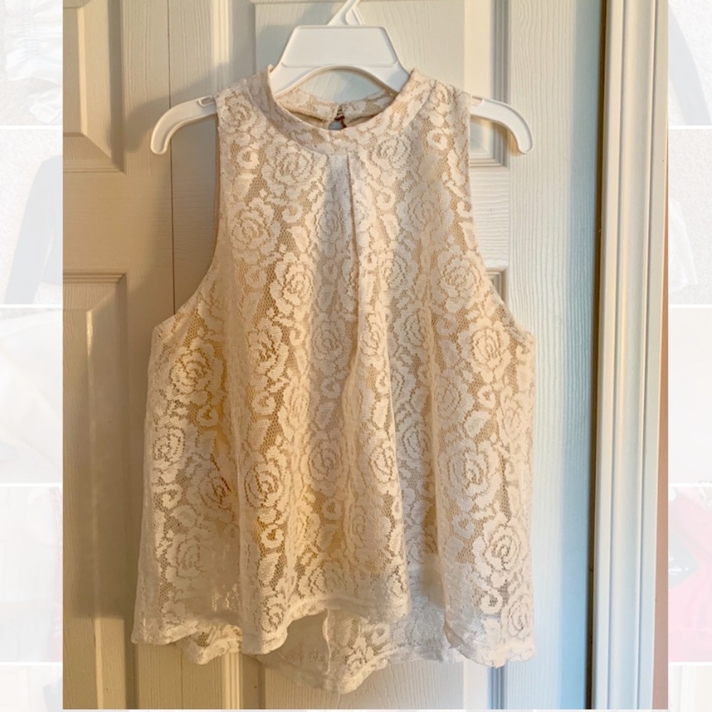 Cream Lace Tank